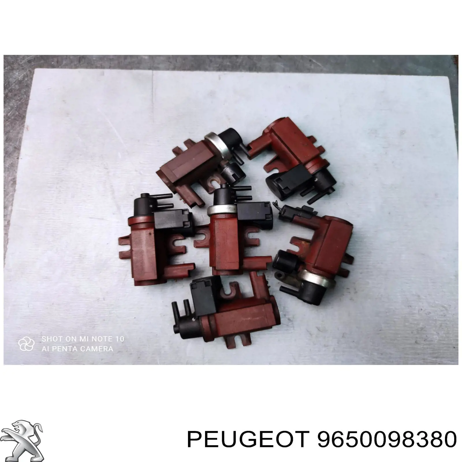 9650098380 Peugeot/Citroen Válvula solenoide de regulação de comporta EGR