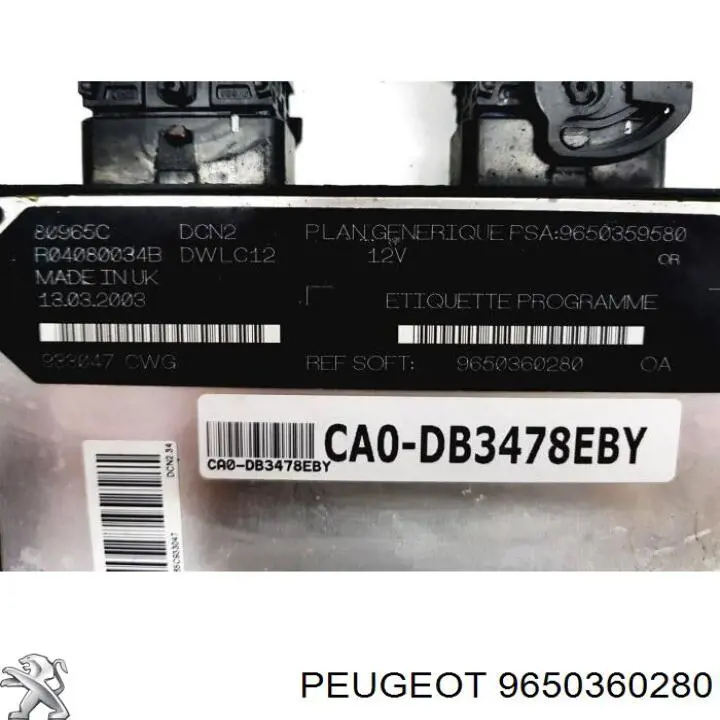 Módulo de direção (Centralina eletrônica) de motor Peugeot 306  7A