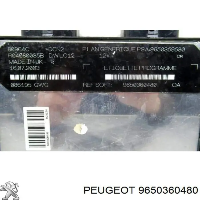  Peugeot/Citroen 9650360480 preço, a partir de 51,08 USD