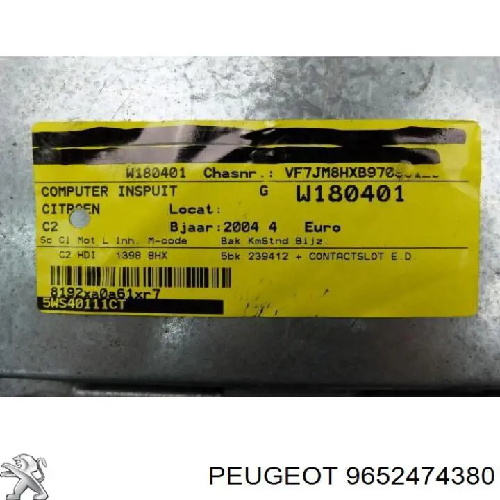  Peugeot/Citroen 9652474380 preço, a partir de 98,92 USD