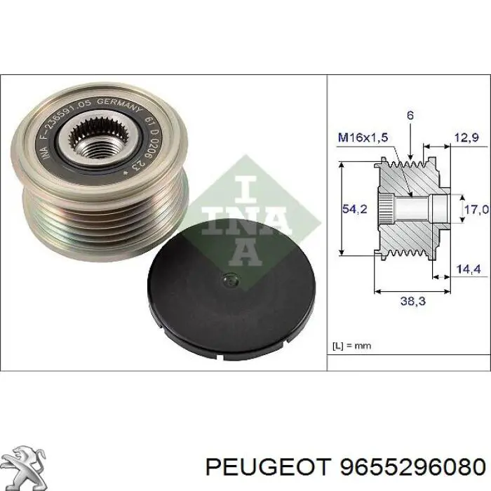 9655296080 Peugeot/Citroen Gerador