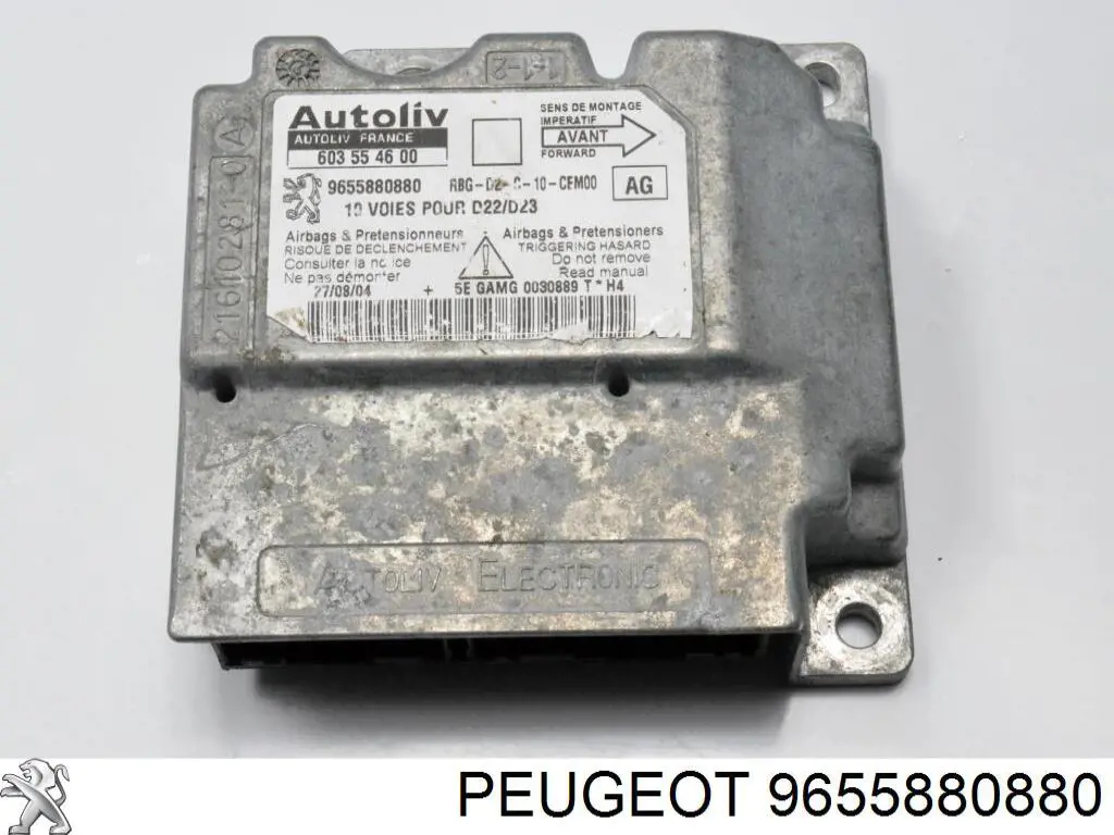 9655880880 Peugeot/Citroen Módulo processador de controlo da bolsa de ar (Centralina eletrônica AIRBAG)