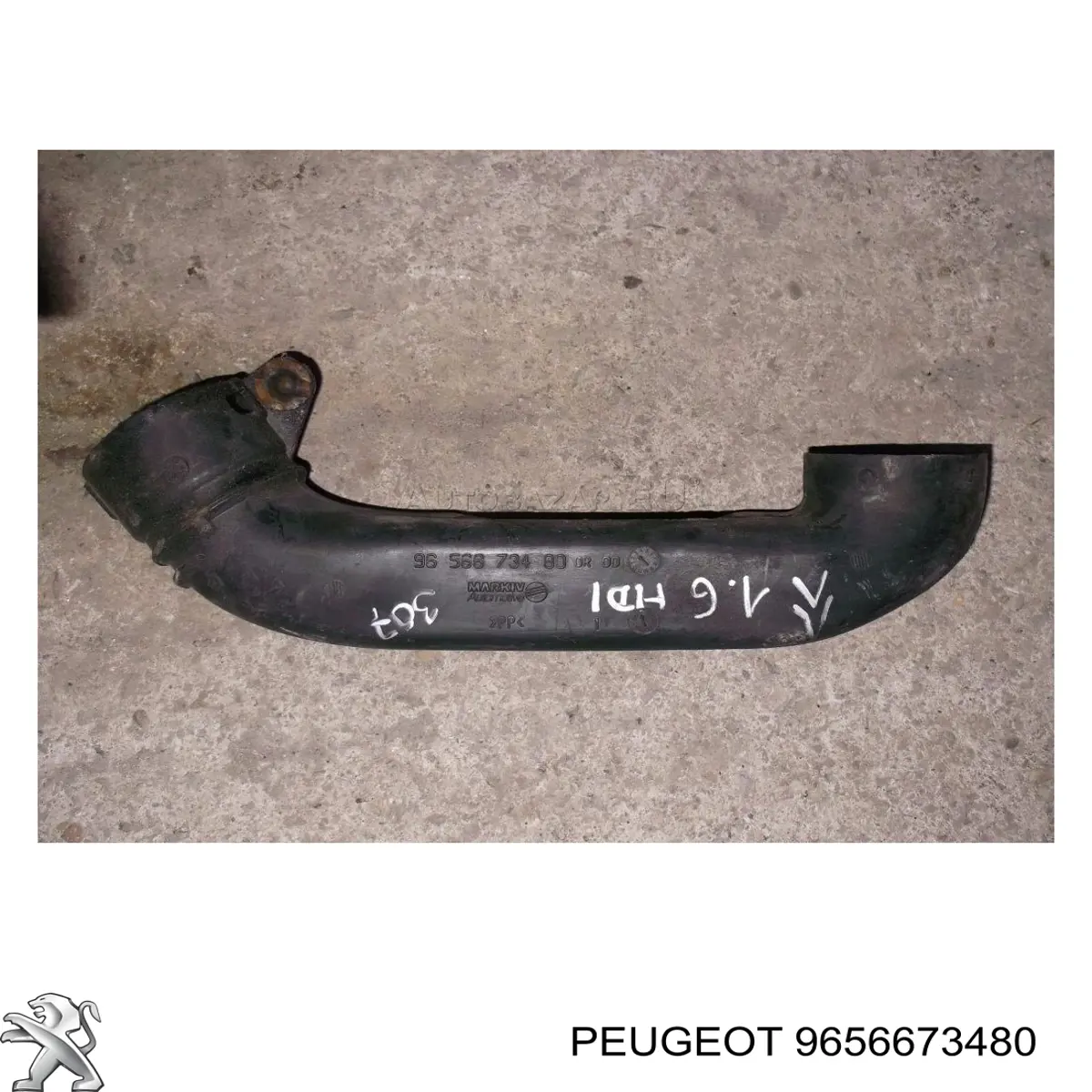 9656673480 Peugeot/Citroen Cano derivado de ar, entrada de filtro de ar