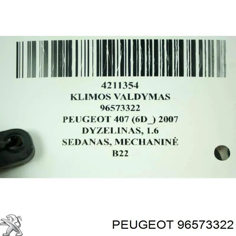 Unidade de controlo dos modos de aquecimento/condicionamento para Peugeot 407 SW 6E