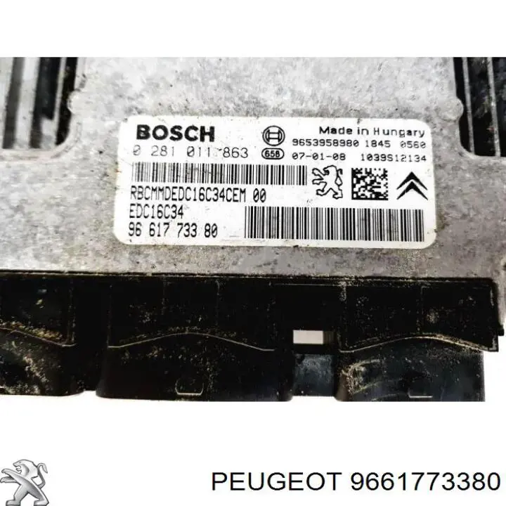 Módulo de direção (Centralina eletrônica) de motor 9661773380 Peugeot/Citroen