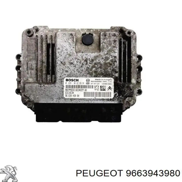 9663943980 Peugeot/Citroen Módulo de direção (Centralina eletrônica) de motor