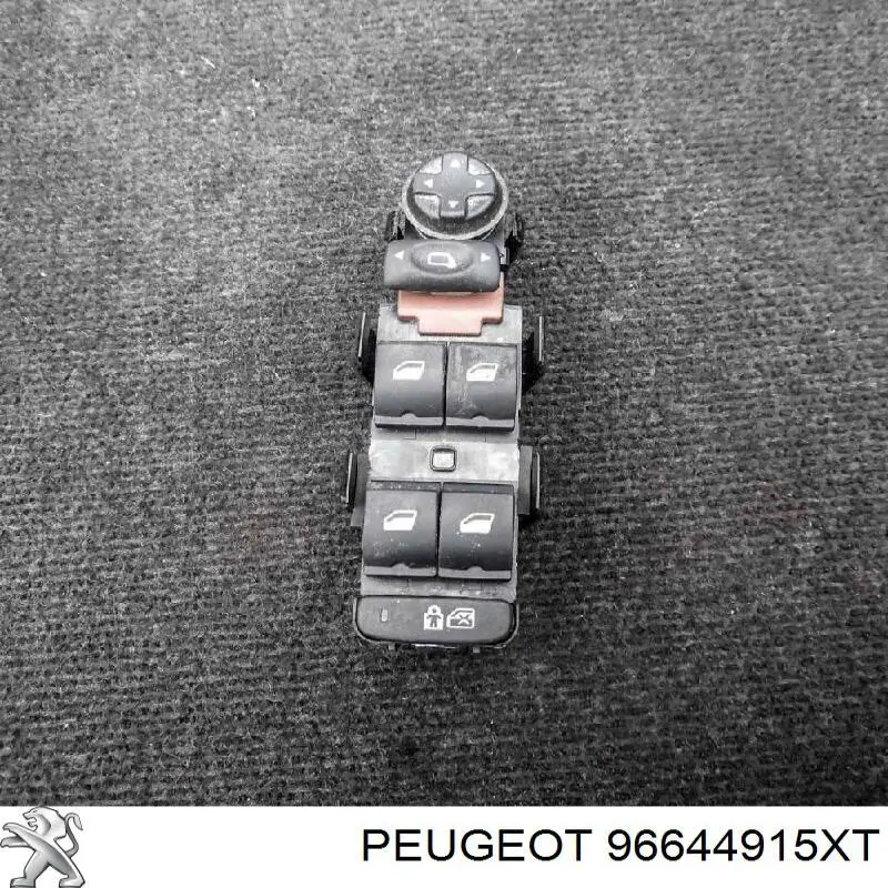 96644915XT Peugeot/Citroen Unidade de botões dianteira esquerda de controlo de elevador de vidro