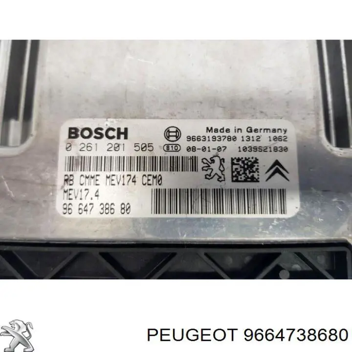 Compre 9664738680 Peugeot/Citroen Módulo de direção (Centralina eletrônica) de motor
