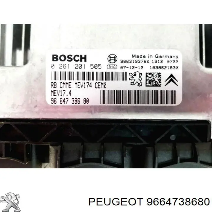 9664738680 Peugeot/Citroen Módulo de direção (Centralina eletrônica) de motor