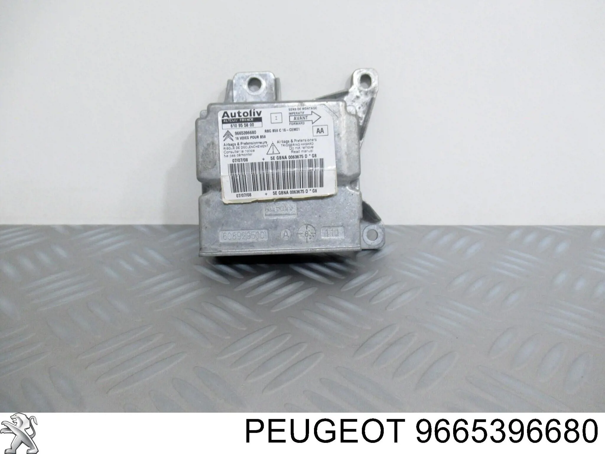 9665396680 Peugeot/Citroen Cinto de segurança (AIRBAG) de condutor