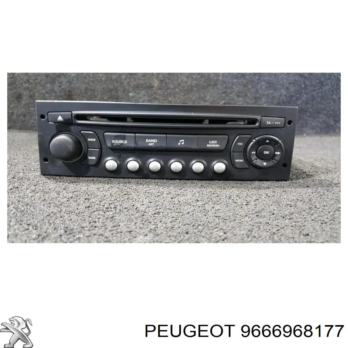 Aparelhagem de som (rádio AM/FM) Peugeot/Citroen 9666968177