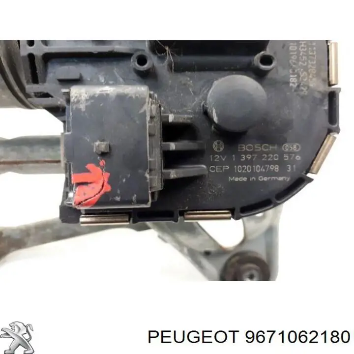 Trapézio de limpador pára-brisas esquerdo 9671062180 Peugeot/Citroen
