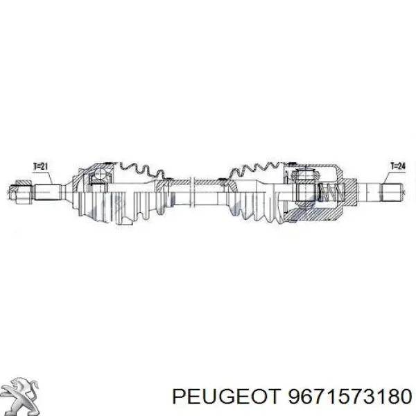 Semieixo (acionador) dianteiro esquerdo Peugeot/Citroen 9671573180 preço, a partir de 81,86 USD