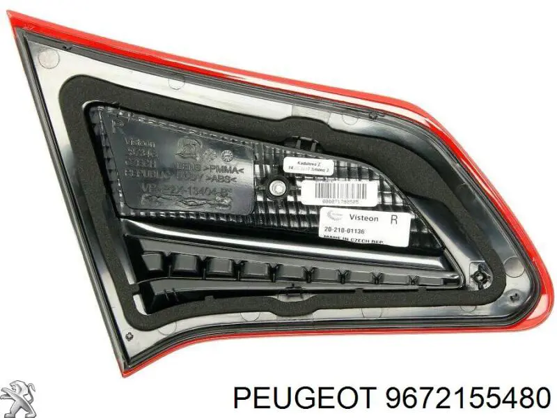 Lanterna traseira direita interna Peugeot/Citroen 9672155480 preço, a partir de 44,27 USD