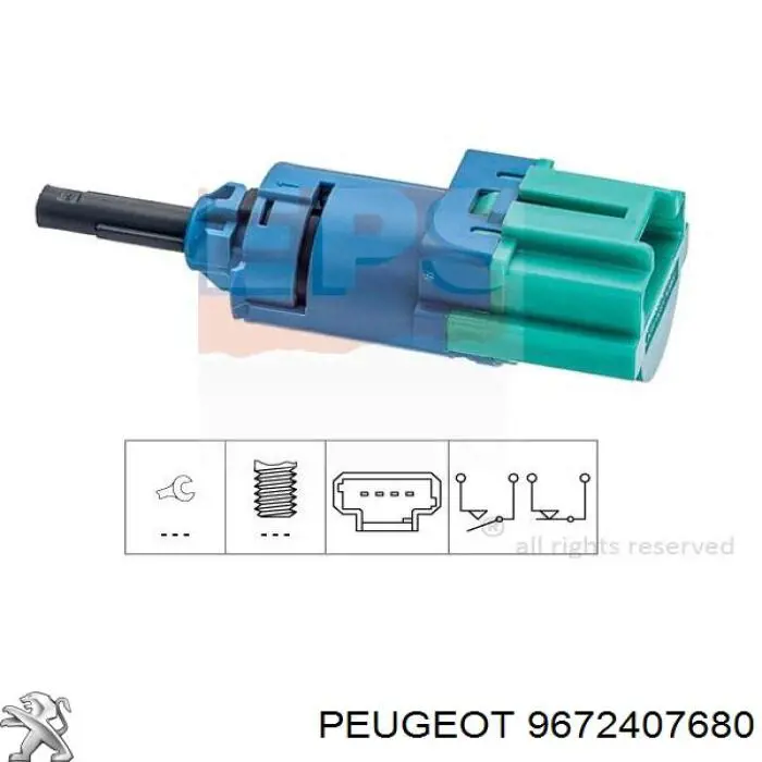 Sensor de ativação do sinal de parada Peugeot/Citroen 9672407680 preço, a partir de 25,40 USD