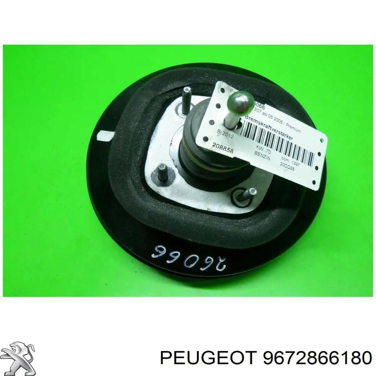 9672866180 Peugeot/Citroen Reforçador dos freios a vácuo