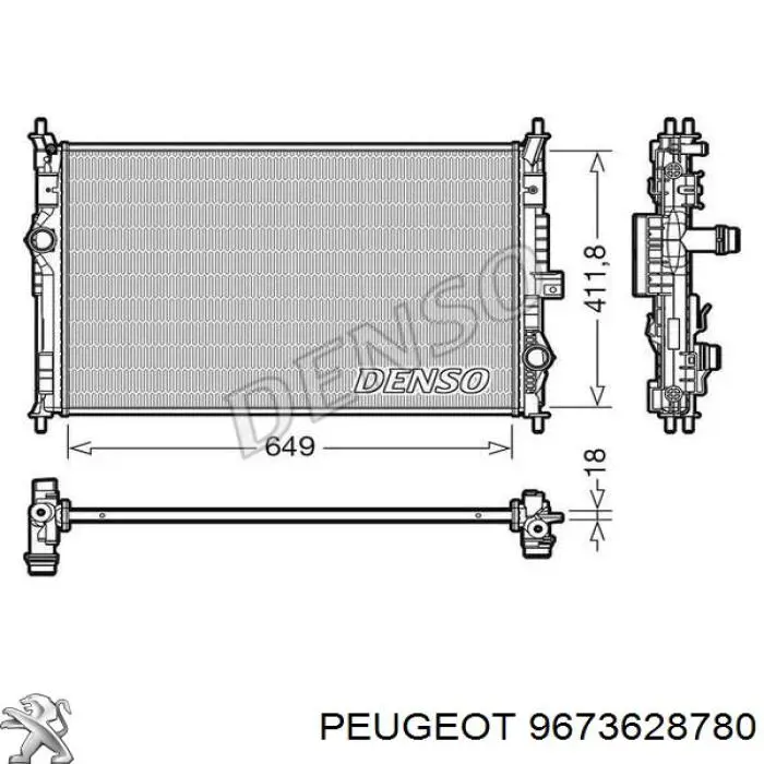 Radiador de esfriamento de motor Peugeot/Citroen 9673628780 preço, a partir de 88,55 USD