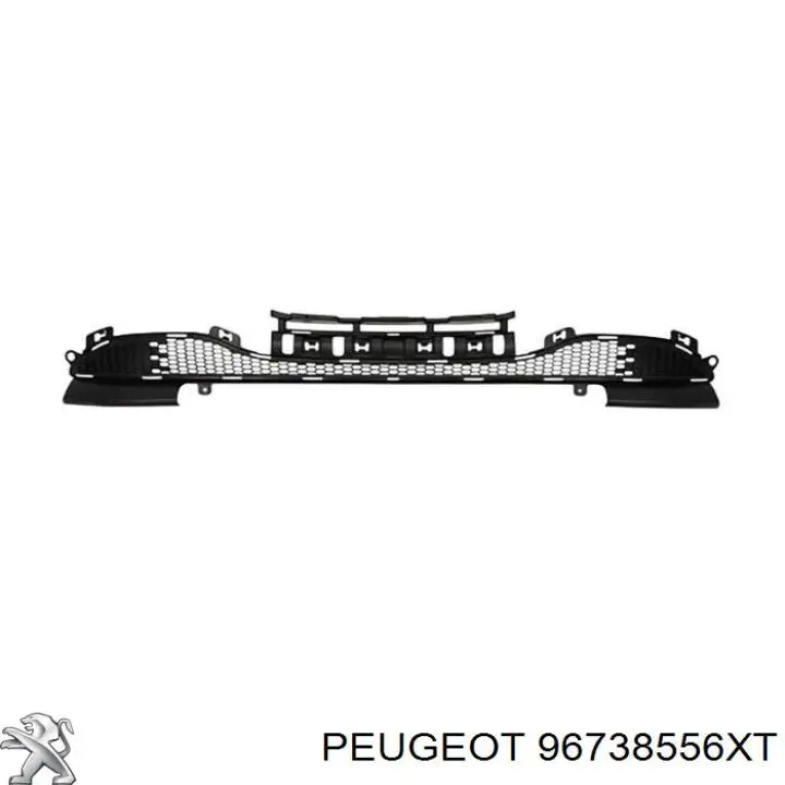 96738556XT Peugeot/Citroen Grelha central do pára-choque dianteiro