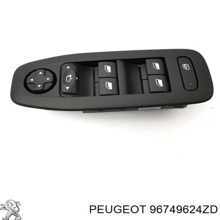 96749624ZD Peugeot/Citroen Unidade de botões dianteira esquerda de controlo de elevador de vidro