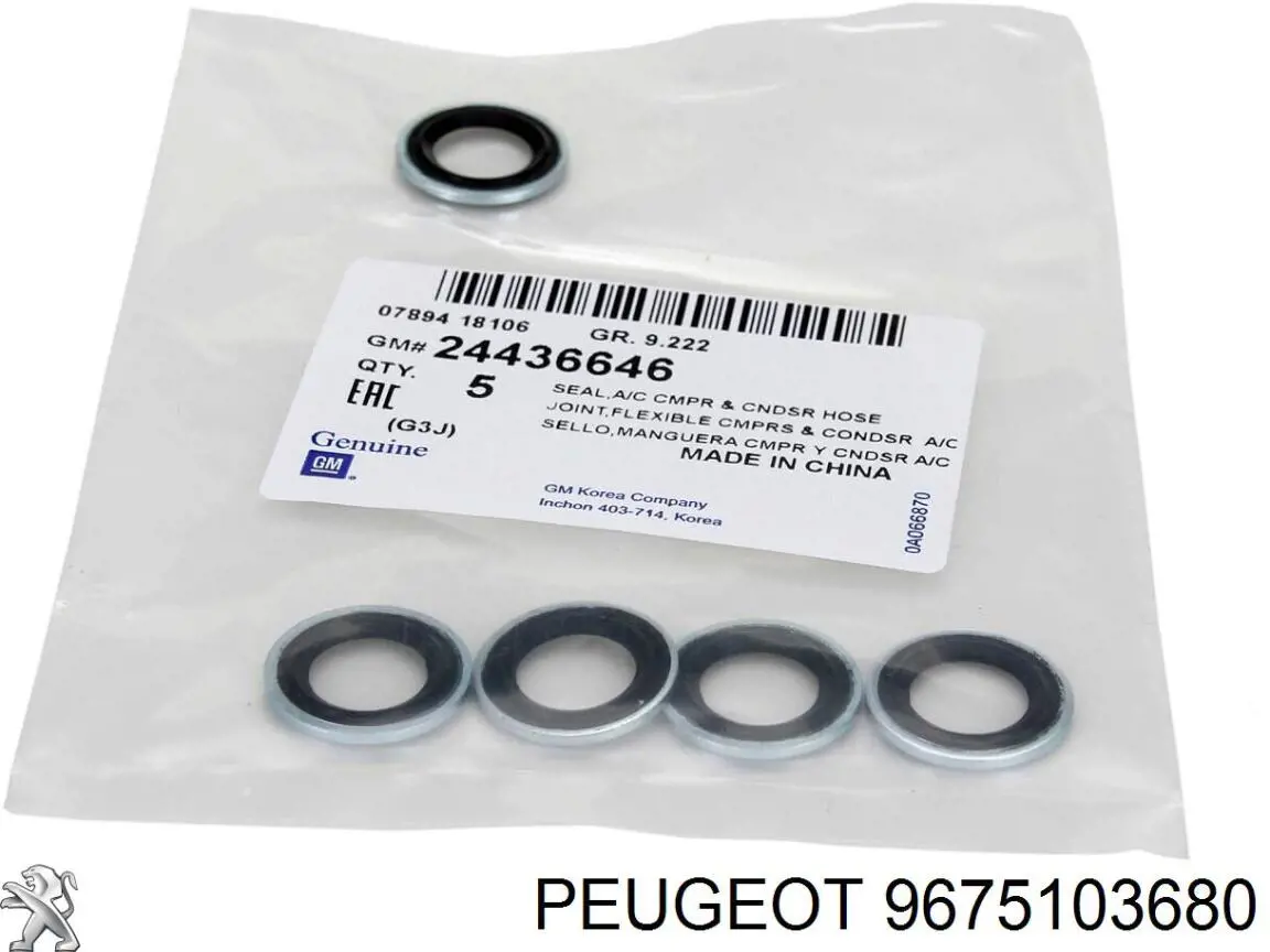 Mangueira de aparelho de ar condicionado, desde o radiador até o vaporizador Peugeot/Citroen 9675103680