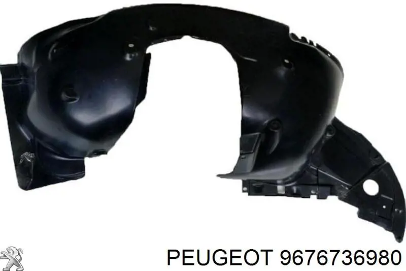 9676736980 Peugeot/Citroen Guarda-barras esquerdo do pára-lama dianteiro