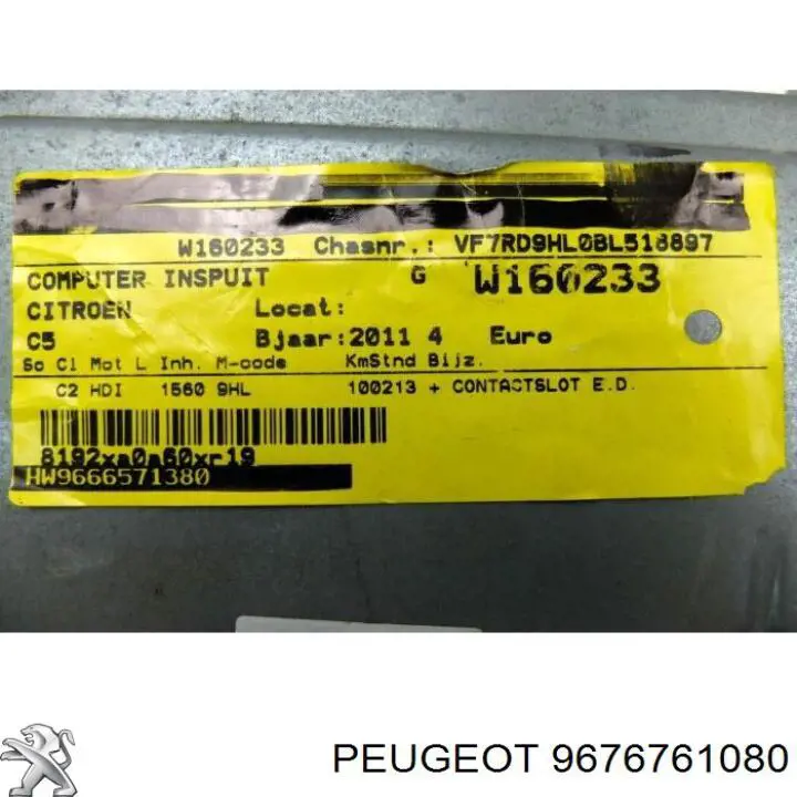 9676761080 Peugeot/Citroen Módulo de direção (Centralina eletrônica) de motor