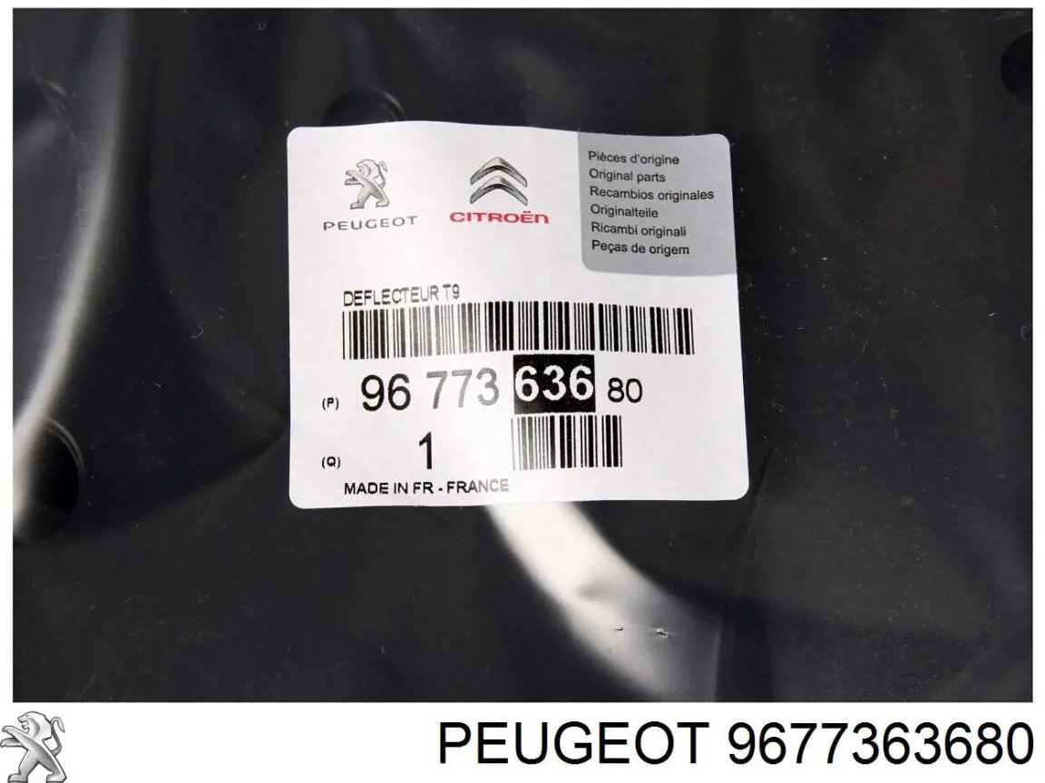 9677363680 Peugeot/Citroen Proteção do pára-choque dianteiro