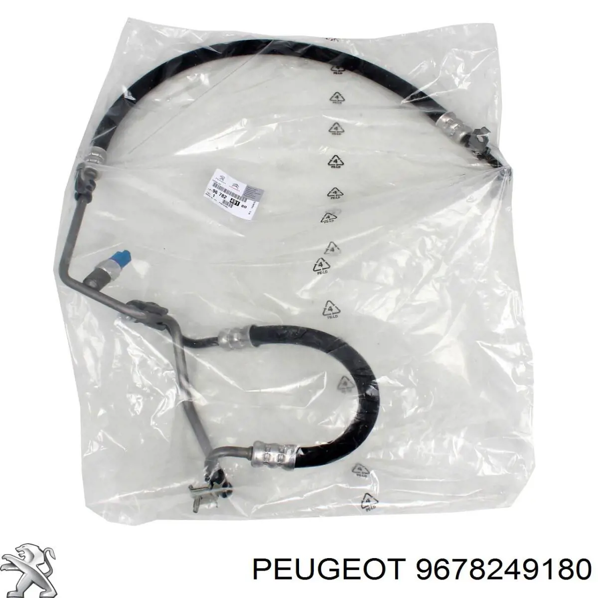 9678249180 Peugeot/Citroen Mangueira da Direção hidrâulica assistida de pressão alta desde a bomba até a régua (do mecanismo)