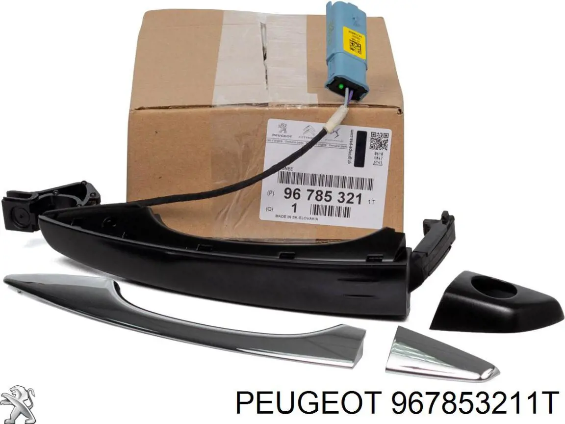 967853211T Peugeot/Citroen Maçaneta dianteira esquerda externa da porta