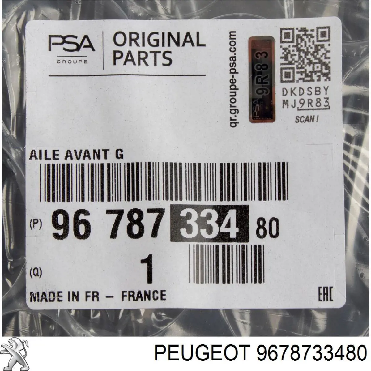 Pára-lama dianteiro esquerdo 9678733480 Peugeot/Citroen
