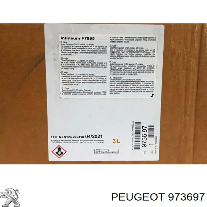 Fluido para a limpeza de filtros de fuligem 973697 Peugeot/Citroen