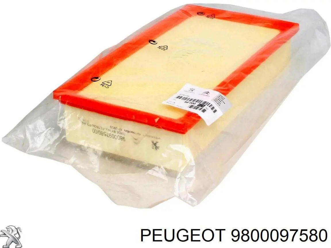Filtro de ar 9800097580 Peugeot/Citroen