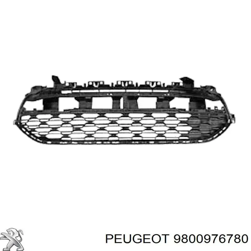 9800976780 Peugeot/Citroen Grelha central do pára-choque dianteiro