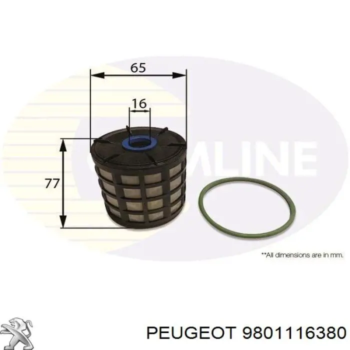 Filtro de combustível 9801116380 Peugeot/Citroen