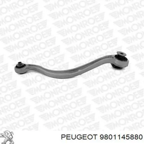 9801145880 Peugeot/Citroen Braço oscilante (tração) longitudinal inferior esquerdo de suspensão traseira