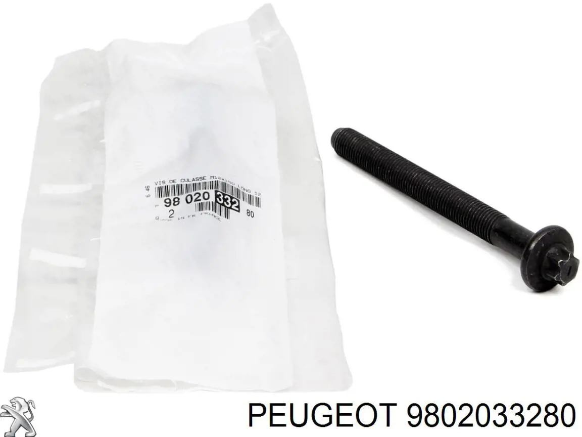 9802033280 Peugeot/Citroen Parafuso de cabeça de motor (CBC)