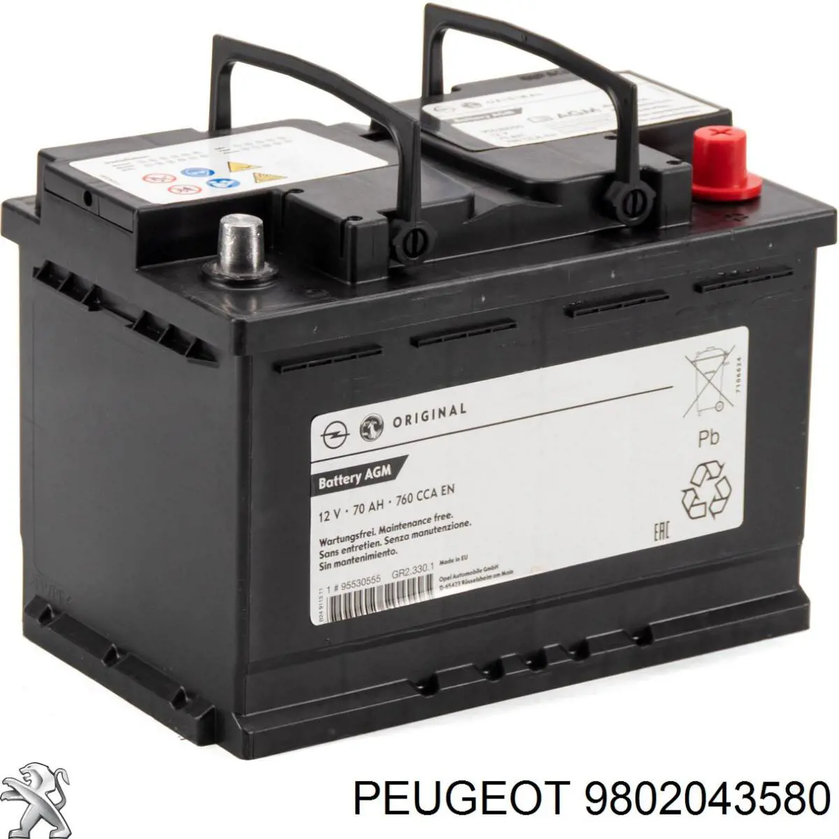 9802043580 Peugeot/Citroen Relê de controlo de carga da PILHA