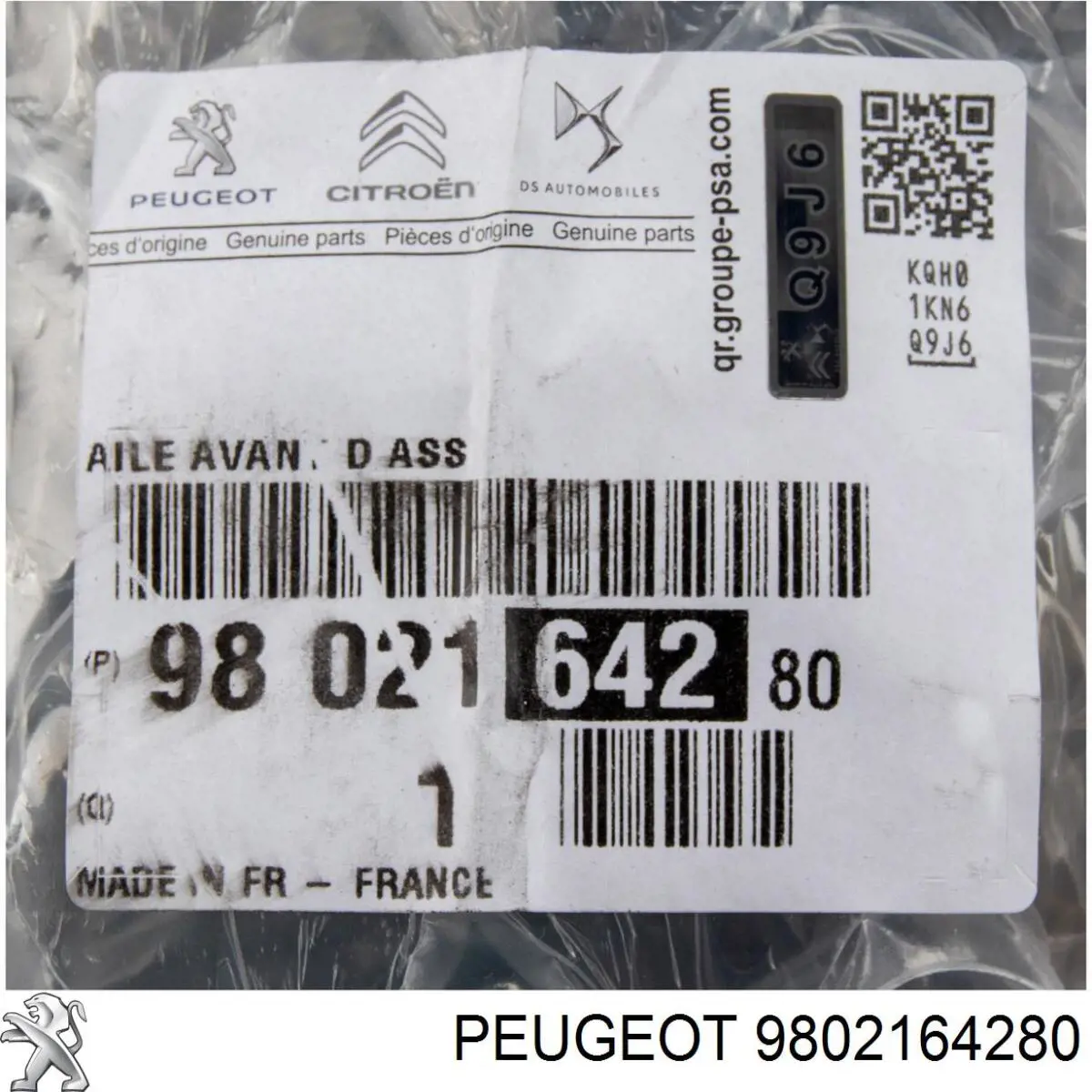 9802164280 Peugeot/Citroen Pára-lama dianteiro direito