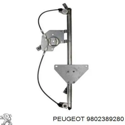 Compre 9802389280 Peugeot/Citroen Mecanismo de acionamento de vidro da porta dianteira esquerda