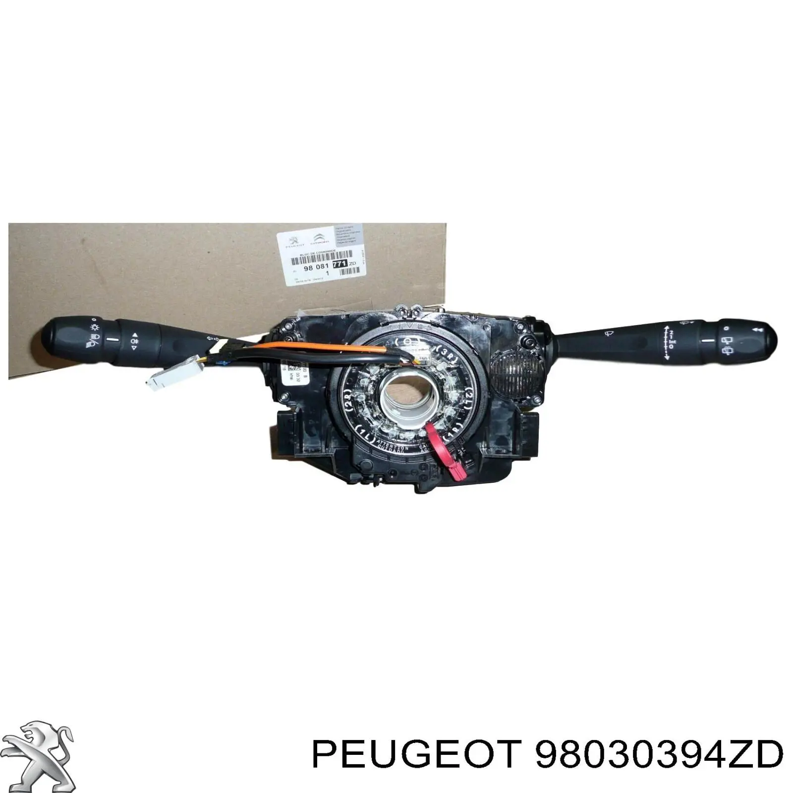 98030394ZD Peugeot/Citroen Comutador instalado na coluna da direção, montado
