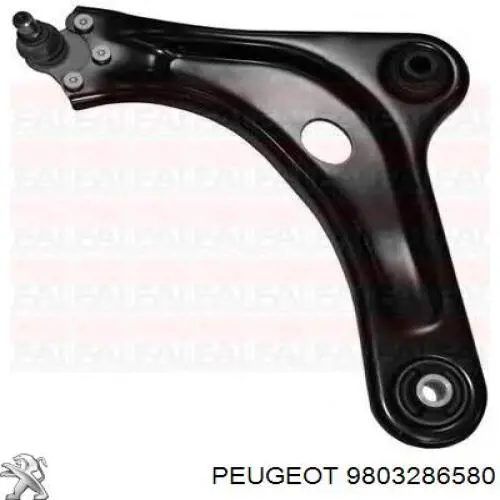 9803286580 Peugeot/Citroen Braço oscilante inferior esquerdo de suspensão dianteira