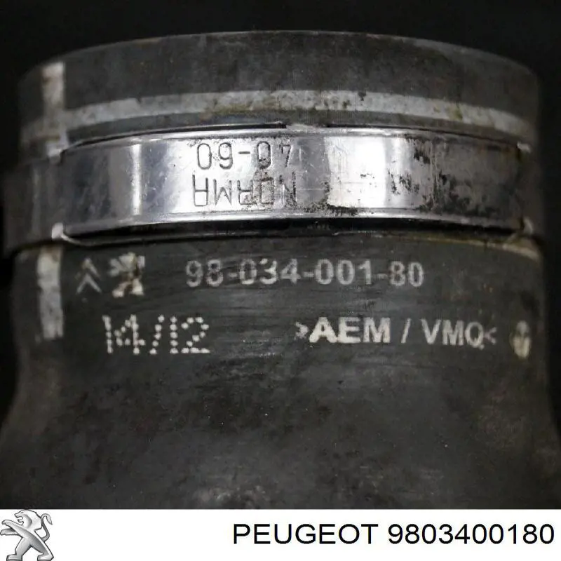 9803400180 Peugeot/Citroen Mangueira (cano derivado) de intercooler