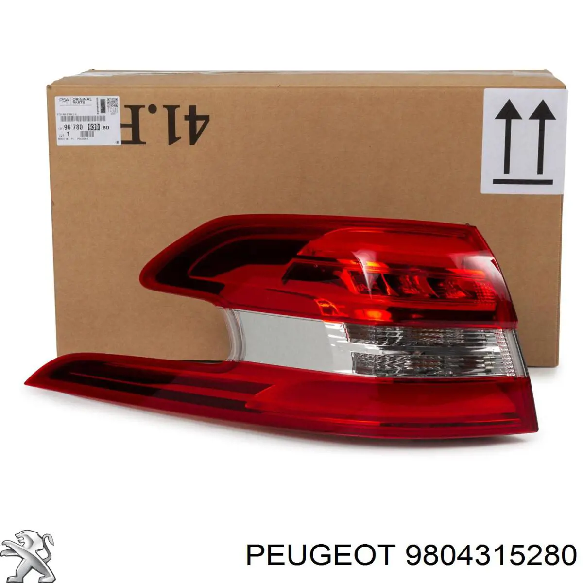 Retrorrefletor (refletor) do pára-choque traseiro esquerdo 9804315280 Peugeot/Citroen