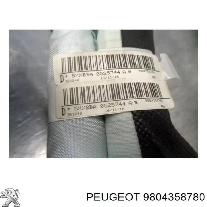 Cinto de segurança (AIRBAG) de estore lateral direito 9804358780 Peugeot/Citroen