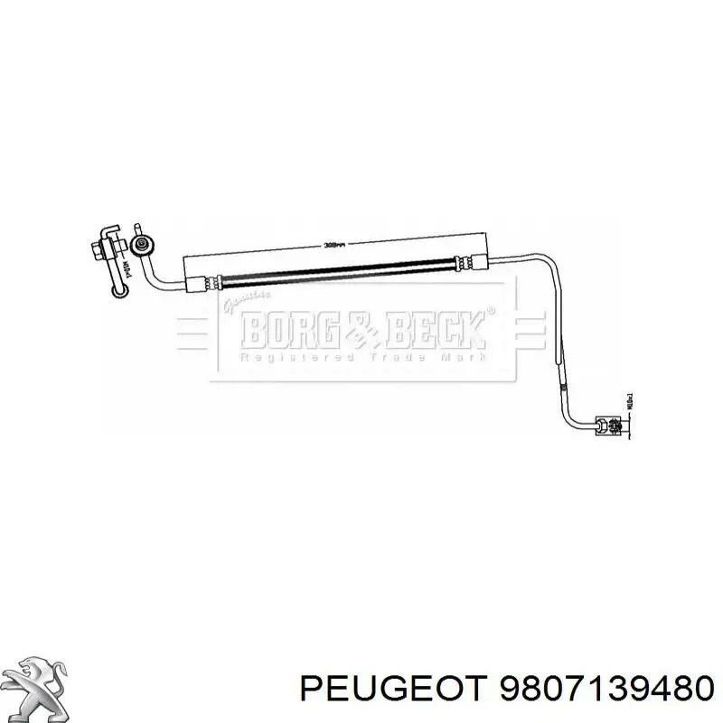 Mangueira do freio traseira direita 9811592780 Peugeot/Citroen