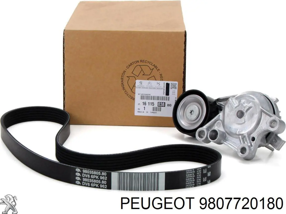 Compre 9807720180 Peugeot/Citroen Rolo de reguladora de tensão da correia de transmissão