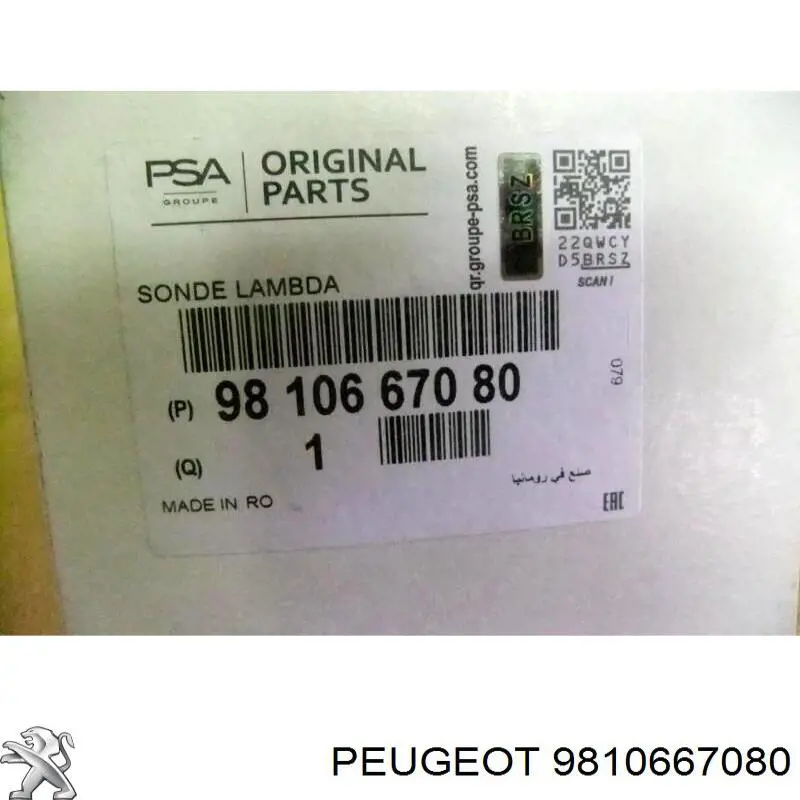 9810667080 Peugeot/Citroen Sonda lambda, sensor de oxigênio depois de catalisador