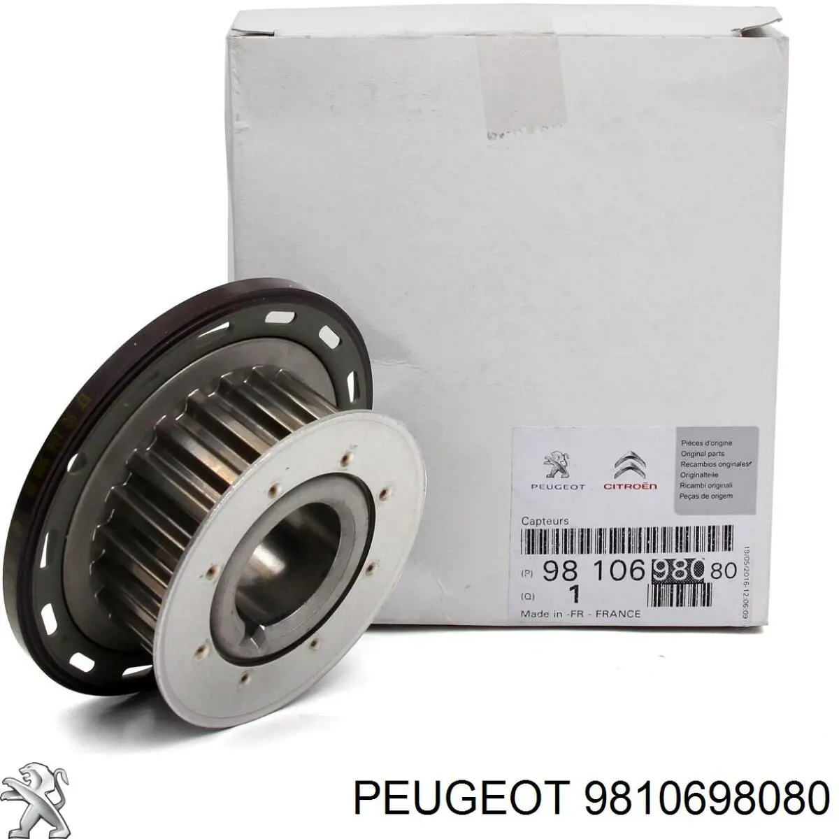 9810698080 Peugeot/Citroen Engrenagem de cadeia da roda dentada de acionamento de cambota de motor