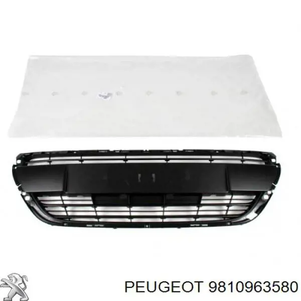 9810963580 Peugeot/Citroen Grelha central do pára-choque dianteiro