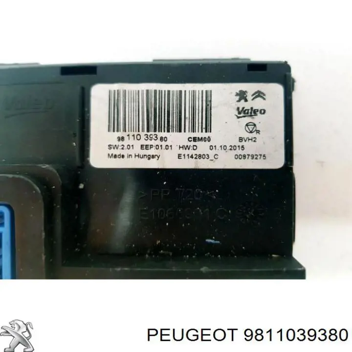 Módulo de direção (Centralina eletrônica) de climatização Peugeot/Citroen 9811039380